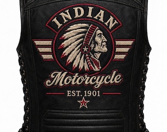Gilet da motociclista vintage indiano da uomo in pelle – Gilet senza maniche in vera pelle bovina per uomo