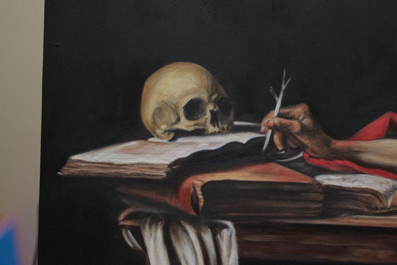 Caravaggio Oil Painting St Jerome Writing Master Study Renaissance ...