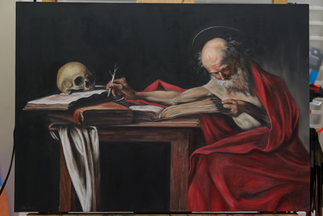 Caravaggio Oil Painting St Jerome Writing Master Study Renaissance ...