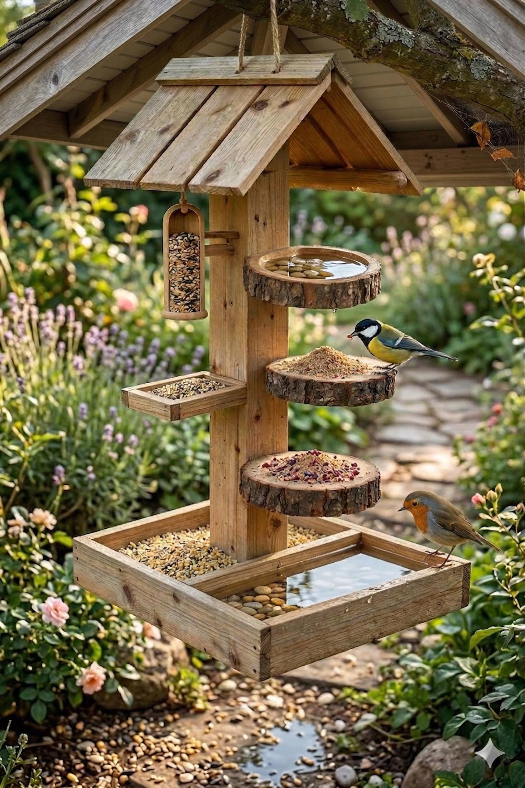 Rustic Multi-tier Bird Feeder House Woodworking Plan (digital Download ...