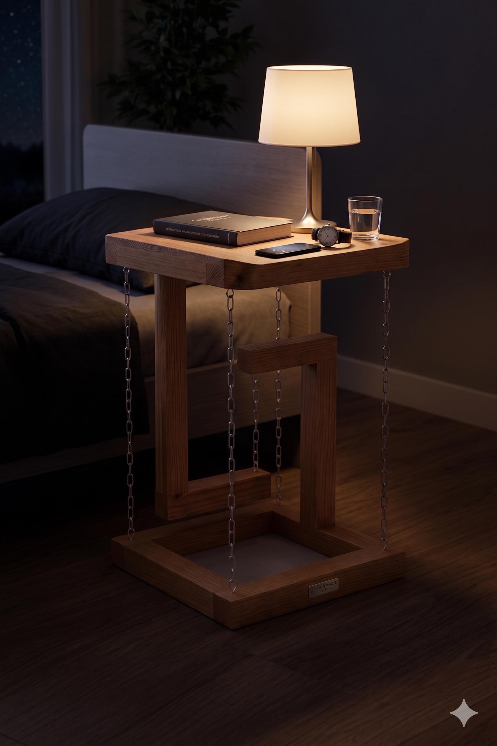 Floating Chain Side Table | Wooden PDF Plan | DIY Woodworking Guide ...
