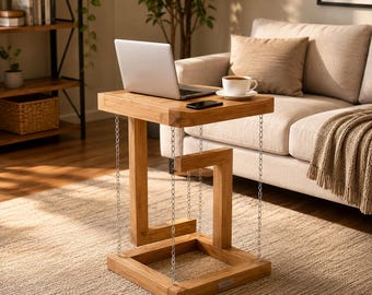 Floating Chain Side Table | Wooden PDF Plan | DIY Woodworking Guide | Instant Download | Intermediate Build