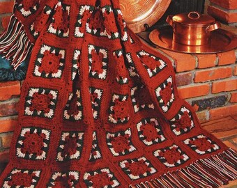 Haakpatroon voor een Grandma Square deken (PDF) | Schildpaddeken | Vintage Grandma Square plaid | Gezellige gehaakte deken | Digitale download