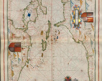 1580 Portolan Atlas PDF Old World New World Antique Nautical Maps Maritime Charts Renaissance Navigation Historical Cartography