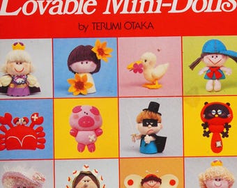 Mini-muñecas adorables Ondori 1982 Libro de manualidades japonés vintage Patrones de costura Guía para hacer muñecas Juguetes de peluche Retro Revista hecha a mano Ondori Sha