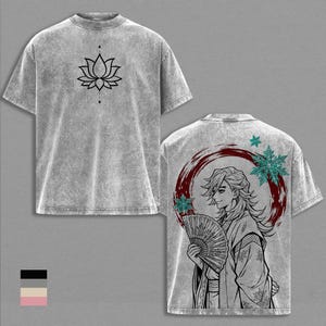 Douma Upper Moon Two Anime Graphic Tee, Washed Cotton Streetwear Shirt