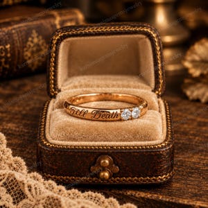Anello con moissanite in argento sterling 925, placcato oro, con incisione "Till Death", anello di promessa minimalista, gioiello romantico per anniversario.