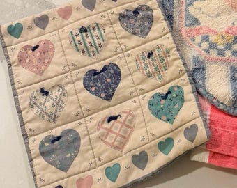 Vintage Heart Quilt Hot Pad | Cottagecore | Quilted Hotpad | Heart Decor