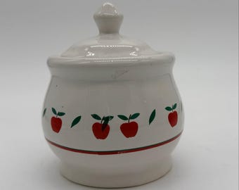 Vintage Apple Print Sugar Bowl | Sugar Bowl | Apple Decor | Kitchen