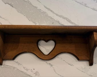 Vintage Heart Cut Out Wood Shelf | Heart Cutout Shelf | Heart Shelf | Cottagecore