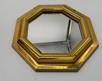 Vintage Gold Hexagon Mirror | Gold Mirror | Wall Mirror | Mini Mirror