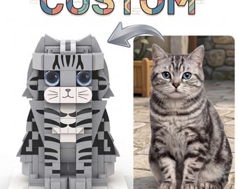 Custom Pet Mini Brick Building Blocks, Personalized Pet Photo Brick Sculpture, Handmade DIY Keepsake Gift for Pet Lovers & Pet Memorial