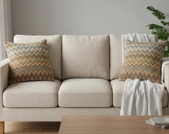 Funda de cojín de punto estilo bohemio, funda de almohada con estampado de rayas en zigzag, funda de almohada colorida para sofá.