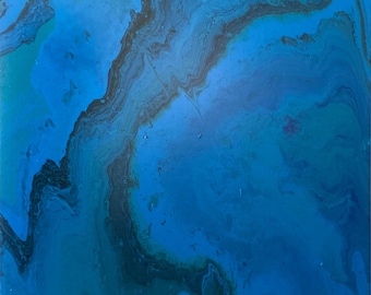 Deep - Acrylic Pour Paint on Canvas Wall Art Decor