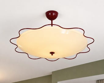 Modern Wave Design Ceiling Light | Decorative Semi Flush Mount Chandelier