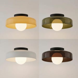 Lámpara de techo de cristal estilo vintage moderno, luminaria empotrada multicolor, iluminación para cocina, dormitorio y pasillo, lámpara de decoración retro para el hogar.