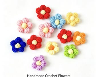 Broche de flor de ganchillo hecho a mano, broche floral colorido para decorar bolsos y ropa.