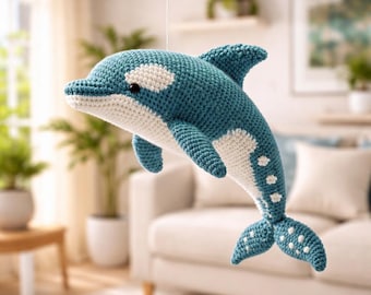 Amigurumi Dolphin Crochet Pattern PDF – Realistic Dolphin Plush Toy, Ocean Animal Crochet Tutorial, Beginner Friendly Handmade Gift Idea