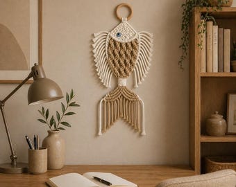 Macrame Fish Wall Hanging Pattern PDF, Boho Nursery Decor, DIY Macrame Tutorial, Wooden Ring Fish, Coastal Home Decor, Sea Wall Decor