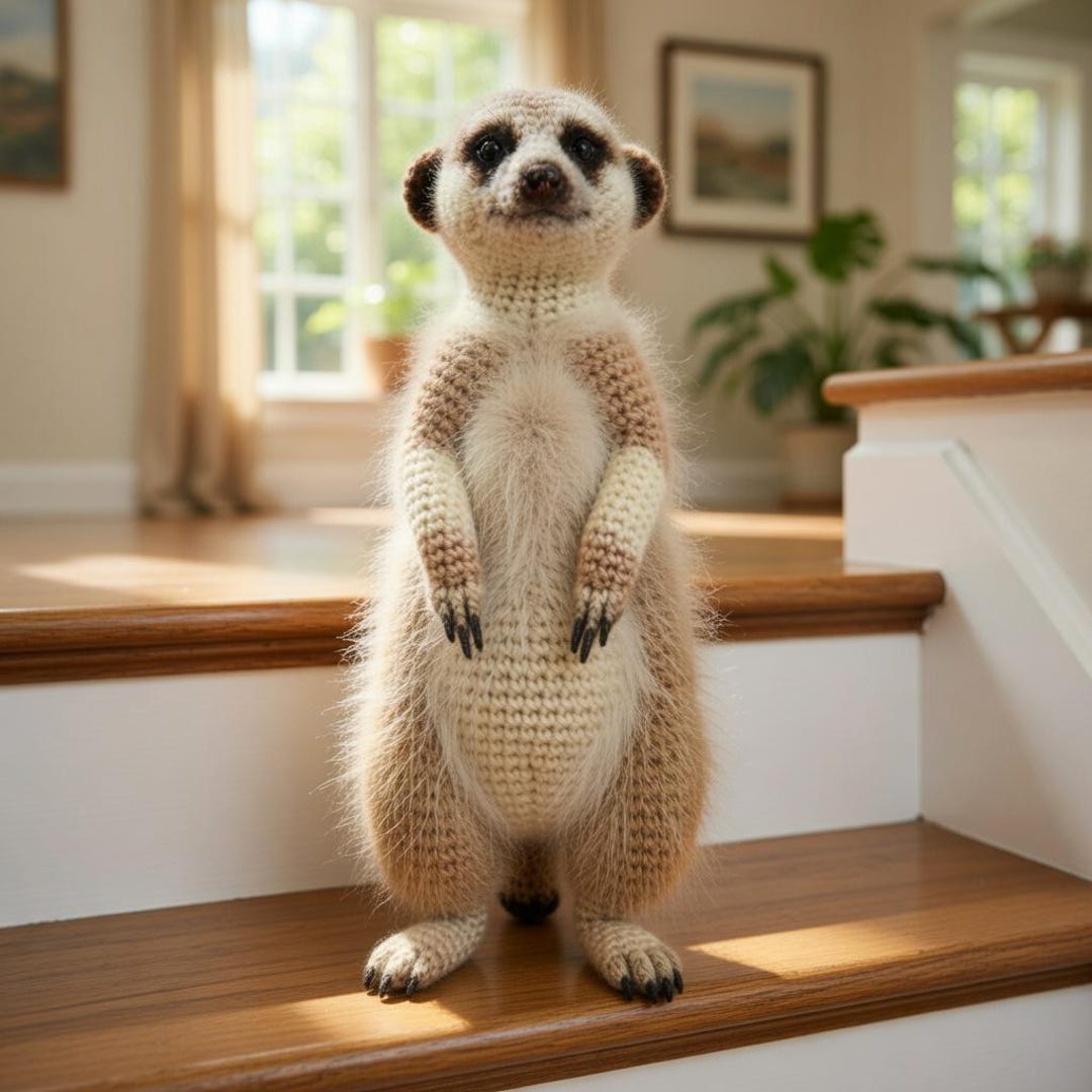 Realistic Meerkat Crochet Pattern PDF, Standing Meerkat Amigurumi ...