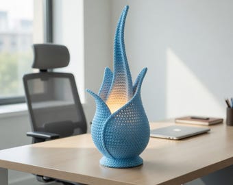 Crochet Flame Lamp Pattern PDF | Modern Crochet Light Pattern | Amigurumi Lamp Tutorial | DIY Home Decor Crochet Pattern | Yarn Lamp Design