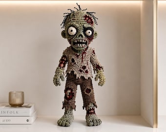 Modèle de zombie au crochet (PDF), patron de poupée zombie amigurumi, tutoriel de crochet horreur, jouet zombie d'Halloween, amigurumi mort-vivant, téléchargement numérique
