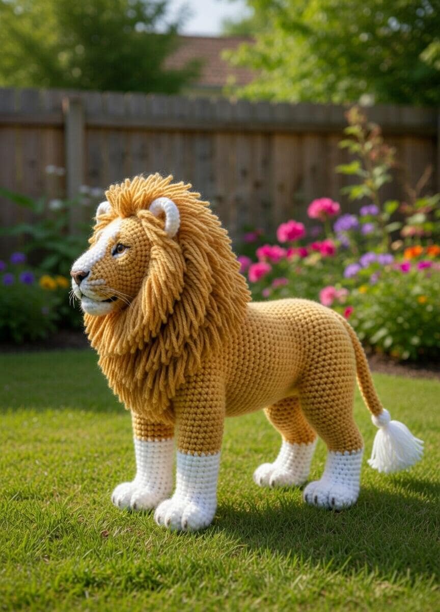 Realistic Lion Amigurumi Crochet Pattern PDF, Crochet Lion Toy Pattern ...