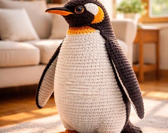 Realistischer Pinguin Häkelanleitung, PDF, Amigurumi Kaiserpinguin Plüsch, Schritt-für-Schritt-Anleitung, DIY Häkelgeschenk, mehrsprachige Häkelanleitung