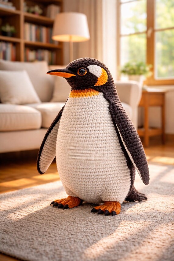 Realistic Penguin Crochet Pattern PDF, Amigurumi Emperor Penguin Plush, Step-by-Step Tutorial, DIY Crochet Gift, Multi Language Pattern Gift