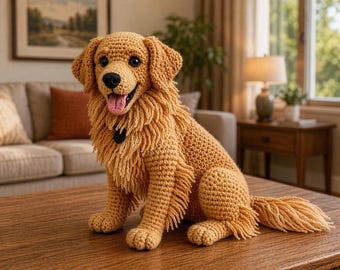 Realistic Crochet Golden Retriever Pattern PDF, Amigurumi Dog Tutorial, Lifelike Puppy Plush, Detailed Crochet Animal Pattern, Crochet Gift