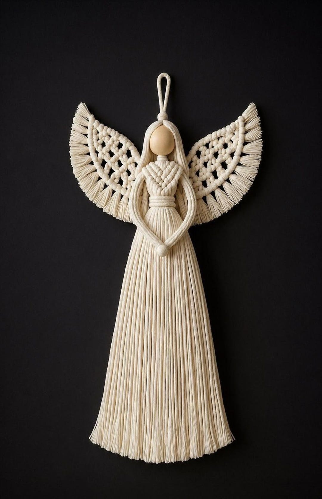 Macrame Angel Wall Hanging Pattern PDF, Boho Angel Decor, DIY Macrame ...