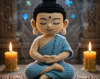 Mystic Meditation Buddha Crochet Pattern PDF, Amigurumi Zen Doll, Spiritual Decor, Mindfulness Gift, DIY Crochet Figure Tutorial
