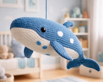 Realistic Crochet Whale Pattern PDF, Amigurumi Whale Plush Toy, Ocean Animal Crochet Pattern, Beginner Friendly DIY Whale Gift, Crochet Sea