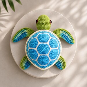 Realistic Crochet Sea Turtle Pattern PDF, Amigurumi Ocean Animal Toy (Digital Download)