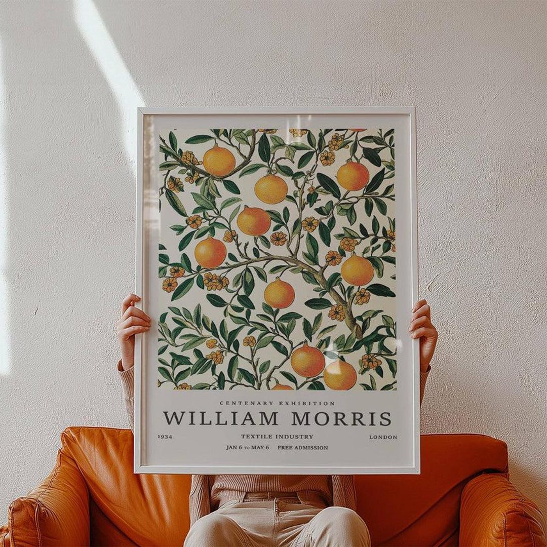 William Morris Exhibition Poster, Orange Tree Botanical Print, Vintage ...