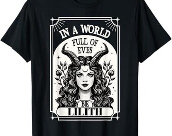 Lilith T-Shirt, Dark Goddess Witchy Shirt, Gothic Occult Graphic Tee, Moon Demon Woman Shirt, Pagan Gift for Women