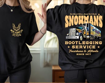 Smokey Inspired Snowman Shirt, Bootlegging Trucker Tee, Retro Vintage Driver Shirt, Classic Rig Graphic