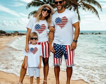 4th of July Shirt Women, American Flag Heart Tee, Patriotic USA Shirt, Leopard Print Flag Shirt, Independence Day Outfit
