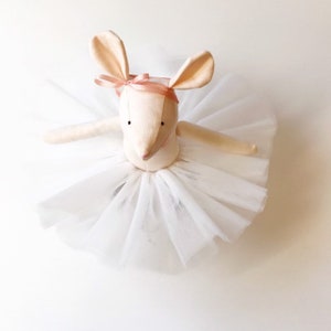 Ballerina mouse doll, Ballerina pink mouse Waldorf rag doll, pink cotton mouse cute doll, child friendly doll