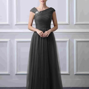 Dark Grey Wedding Gown - Etsy
