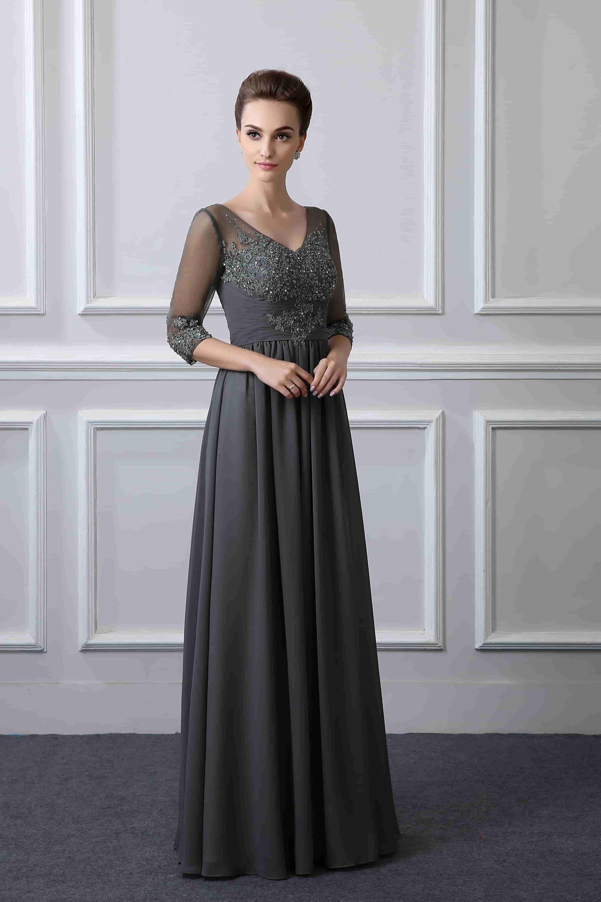 long sleeve silver bridesmaid dresses Sparkly Silver Mother Of The Bride Dress Sequins A-Line Long Sleeves Mother Of The Bride Dress