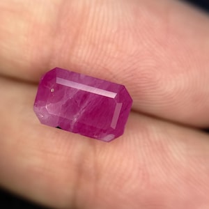 Natural Purpleish Pink Sapphire Octagon Cut Loose Stone | Visible Black Inclusion, Certified Gem