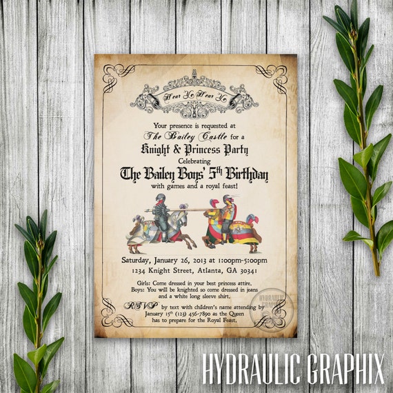 Free Printable Medieval Party Invitations 5