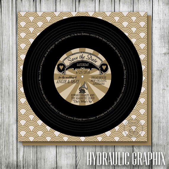 Vinyl Record Wedding Save The Date Vintage Hollywood Birthday