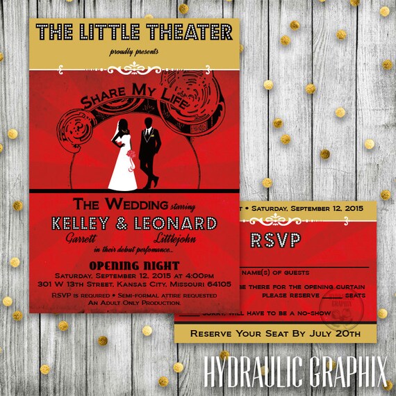 Theater Wedding Playbill Wedding Invitation African American