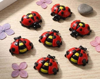Cute Ladybug Fridge Magnets | Custom Teacher Appreciation Gift | Classroom Whiteboard Decor Set | Tiny Insect Nature Lover Kitchen Ornament