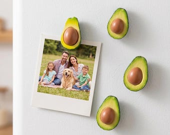 Cute Avocado Magnet Set, Realistic Food Fridge Magnet, Kawaii Kitchen Decor, Gift for Foodie, Vegan Kitchen Accessories, Small Office Magnet