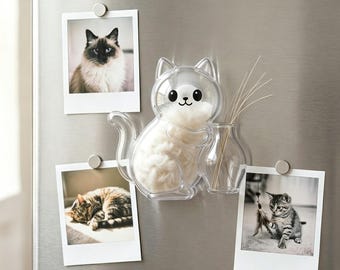 Cute Cat Whisker Holder Magnet, Custom Cat Hair Keepsake, Cat Memorial Gift, Pet Loss Loss Sympathy Gift, Cat Shedding Fur Storage Vase