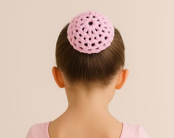 Pembe Örgü Bale Topuz Saç Filesi