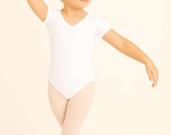 Kısa Kol Önü Büzgülü Parlak Likra Bale-Cimnastik Mayosu